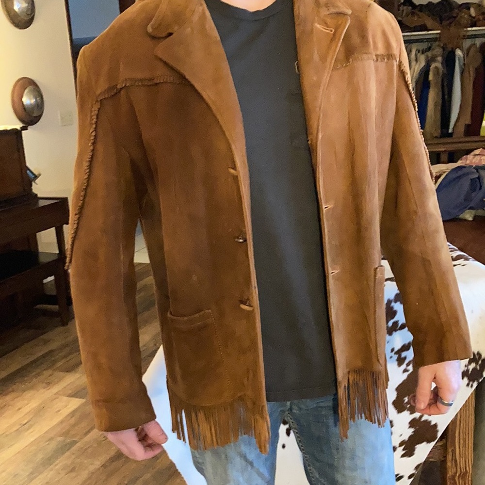 Vintage leather fringe Jacket